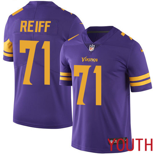 Minnesota Vikings #71 Limited Riley Reiff Purple Nike NFL Youth Jersey Rush Vapor Untouchable